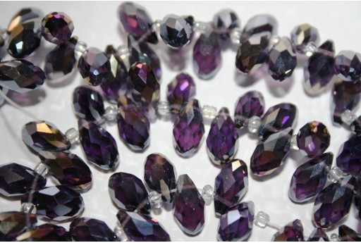 Perline Cristallo Gocce Viola 13x6mm - 15pz 2