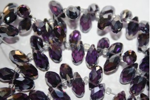 Perline Cristallo Gocce Viola 13x6mm - 15pz