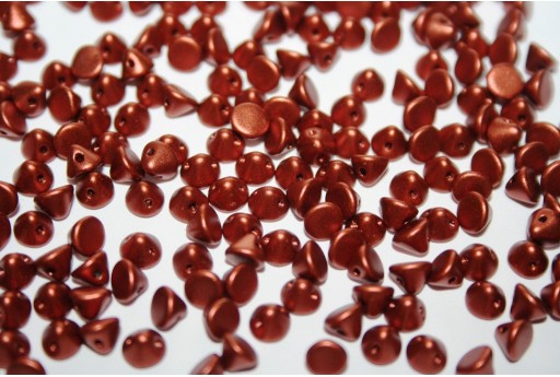 Perline Czech Button Bead Copper 4mm - 50pz