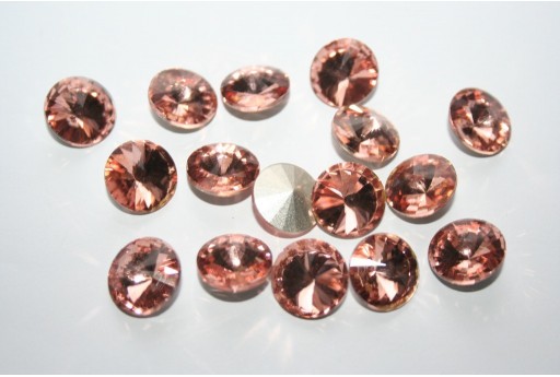 Glass Cabochon Crystal Round Peach 12mm - 4pz