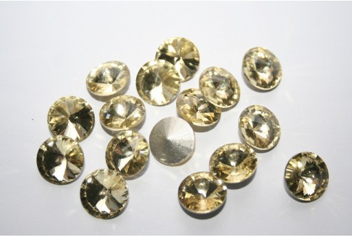 Cabochon Tondo Cristallo Giallo Chiaro 12mm - 4pz