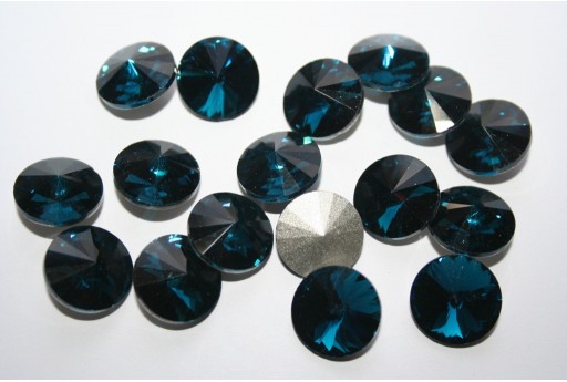 Cabochon Tondo Cristallo Blue Petrolio 14mm - 4pz