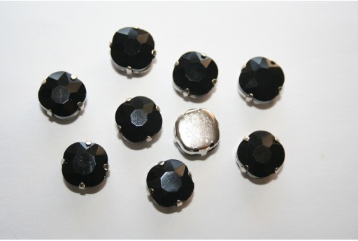 Perline Strass Montee 10x10mm Nero