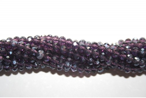 Chinese Crystal Beads Faceted Rondelle Dark Violet 4x3mm - 132pcs