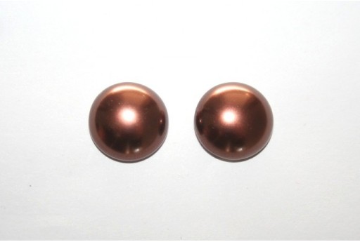 Cabochon Imitation Pearl Brown 14mm - 5pz