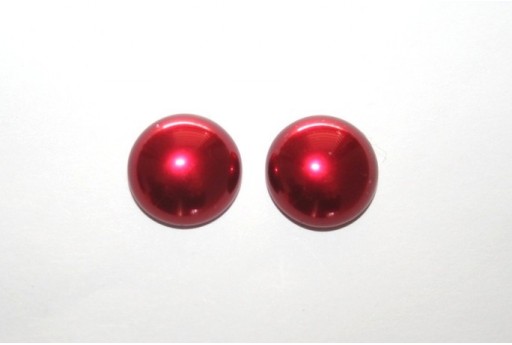 Cabochon Imitation Pearl Red 14mm - 5pz