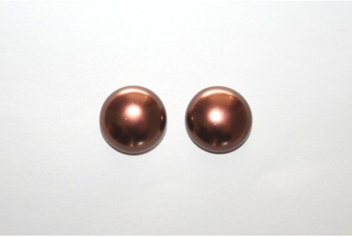 Cabochon Imitation Pearl Brown 12mm - 5pz