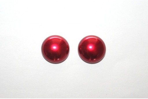 Cabochon Imitation Pearl Red 12mm - 5pz