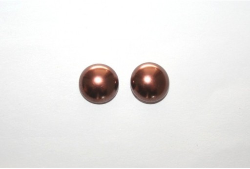 Cabochon Imitation Pearl Brown 10mm - 5pz