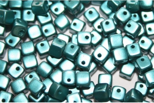 Perline Crisscross Cubi Pastel Emerald 4mm - 50pz