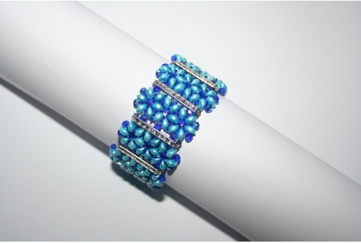 Kit Bracciale Fascia ES-O Pastel Aqua Barre Strass Swarovski