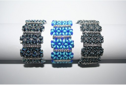 Kit Bracciale Fascia ES-O Pastel Aqua Barre Strass Swarovski 2