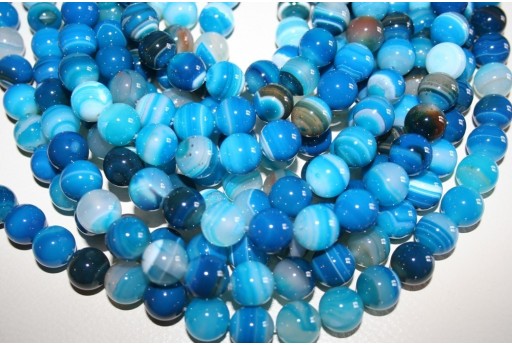 Filo Agata Striata Blue Sfera 12mm AG18