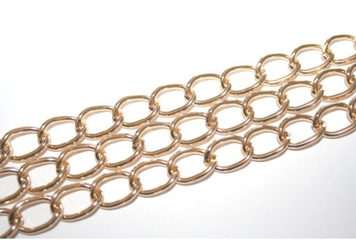 Aluminium Gold Oval Twist Chain 15x10mm - 1m