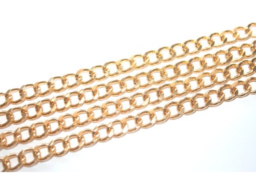 Aluminium Gold Oval Twist Chain 9x7mm - 1m