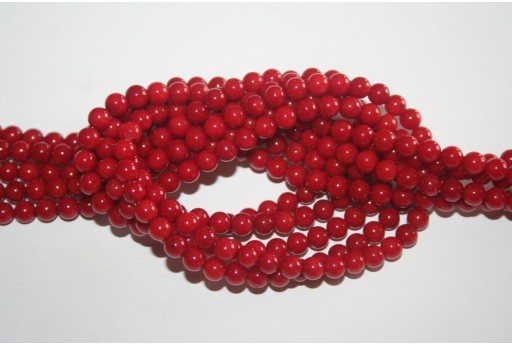 Coral Beads Red Sphere 6mm - 64pz