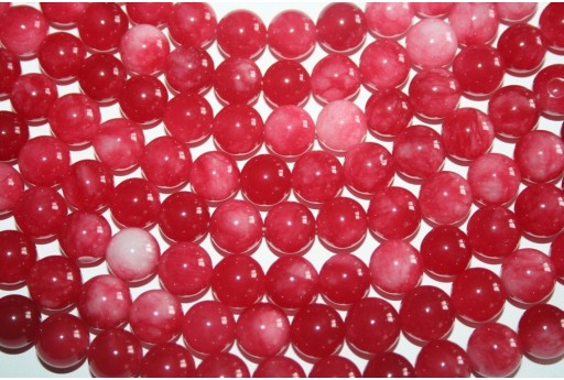 Filo 32 Pietre Giada Rossa Bianca Sfera 12mm GI39