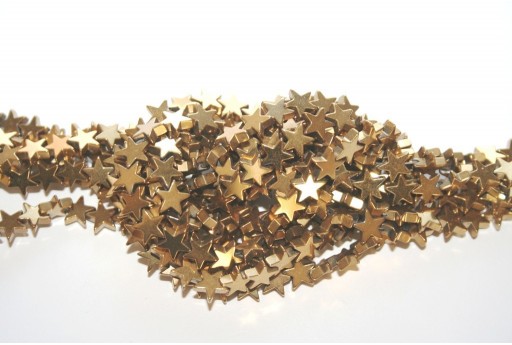 Hematite Golden Star Beads 8x8mm - 60pcs