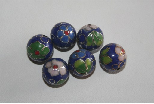 Perla Cloisonne Blue Sfera 12mm CL1