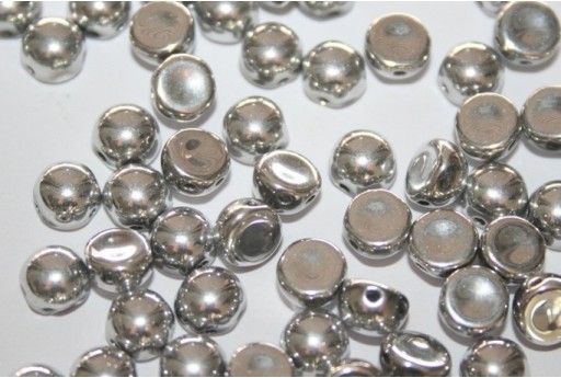 50 Strass in vetro 8mm Rondell spacer Perline Perle in metallo chiaro argento r25a 