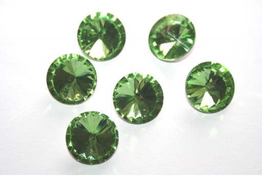 Cabochon Tondo Cristallo Verde Chiaro 16mm - 4pz