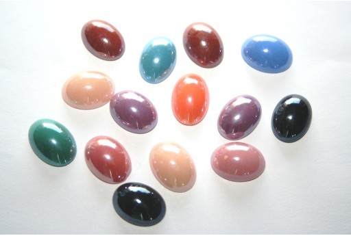 Cabochon in Ceramica Mix Color Ovale 10x14mm - 14pz 2