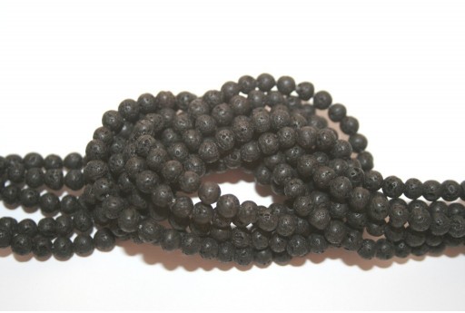 Filo Lava Nera Sfera 4mm