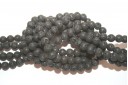 Natural Lava Beads Strand Round Black 6mm