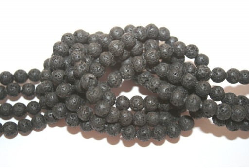 Filo Lava Nera Sfera 6mm