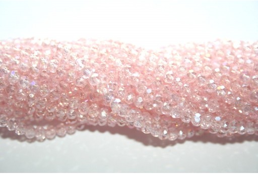 Chinese Crystal Beads Faceted Rondelle Light Pink AB 2x3mm - 150pcs