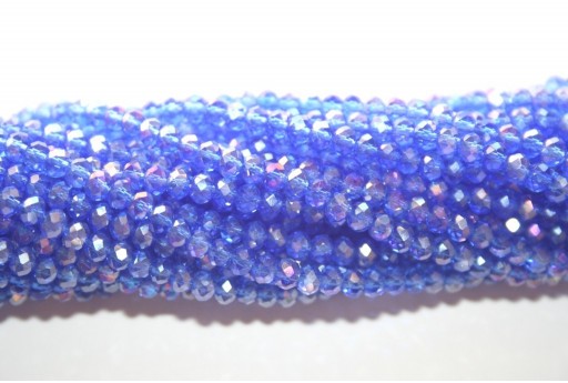 Chinese Crystal Beads Faceted Rondelle Blue AB 2x3mm - 140pcs