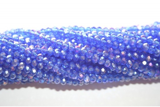 Cristallo Cinese Rondella Sfaccettata Mini Blue AB 2x3mm - 140pz