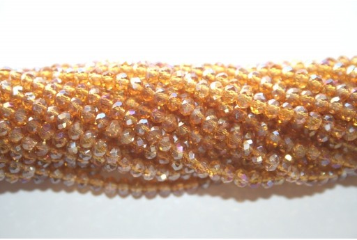Chinese Crystal Beads Faceted Rondelle Topaz AB 2x3mm - 140pcs
