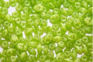 Superduo Beads Milky Dark Peridot 5x2,5mm - 10gr