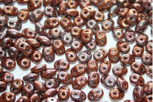 Superduo Beads Nebula Opaque Umber 5x2,5mm - 10gr