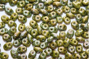 Perline Superduo Nebula Opaque Olivine 5x2,5mm - 10gr