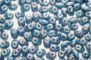 Perline Superduo Nebula Opaque Blue Turquoise 5x2,5mm - 10gr
