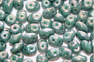Superduo Beads Nebula Opaque Turquoise 5x2,5mm - 10gr