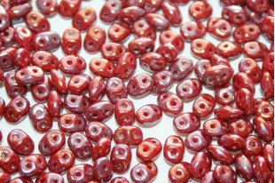 Superduo Beads Nebula Opaque Red 5x2,5mm - 10gr