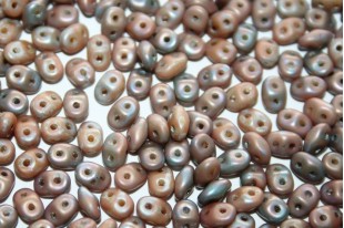 Superduo Beads Matte Nebula Opaque Beige 5x2,5mm - 10gr