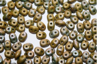 Superduo Beads Matte Nebula Opaque Olivine 5x2,5mm - 10gr