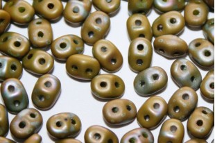 Superduo Beads Matte Nebula Opaque Olivine 5x2,5mm - 10gr