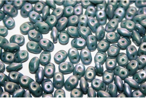 Perline Superduo Matte Nebula Opaque Turquoise 5x2,5mm - 10gr