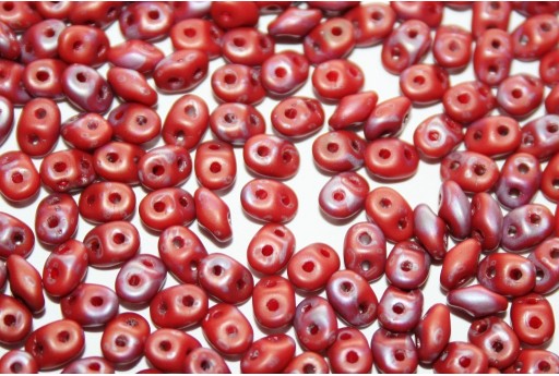 Perline Superduo Matte Nebula Opaque Red 5x2,5mm - 10gr