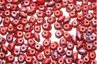 Perline Superduo Matte Nebula Opaque Red 5x2,5mm - 10gr