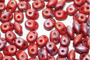 Perline Superduo Matte Nebula Opaque Red 5x2,5mm - 10gr