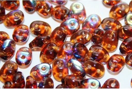Perline Superduo Smoky Topaz AB 5x2,5mm - 10gr 2