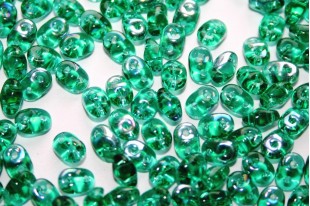 Perline Superduo Emerald AB 5x2,5mm - 10gr
