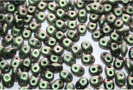 Superduo Beads Polychrome Olive Mauve 5x2,5mm - 10gr