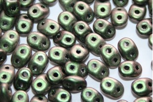 Superduo Beads Polychrome Olive Mauve 5x2,5mm - 10gr